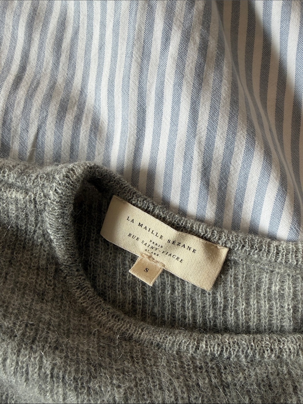 Sezane Gaspard Heather Gray Button-Up Knit Cardigan - Picture 2 of 6